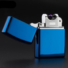 Зажигалка электроимпульсная USB с электроимпульсной дугой   Blue + подарочная фирменная упаковка
