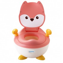 Горшок Babyhood Лиса BH-113FP Розовый пластиковый с ручками и полиуретановым кольцом Горшок Babyhood Лиса BH-113FP Розовый пластиковый с ручками и полиуретановым кольцом