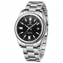 Часы мужские Benyar Automatic 10 BAR Черный/Серебристый + отображение даты Часы мужские Benyar Automatic 10 BAR Черный/Серебристый + отображение даты