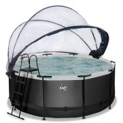 Бассейн каркасный Exit Toys EXIT 360 х 122 см/10126 л Черный кожа круглый с куполом + насос 70 Вт
