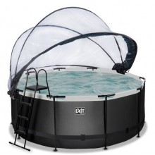 Бассейн каркасный Exit Toys EXIT 360 х 122 см/10126 л Черный кожа круглый с куполом + насос 70 Вт