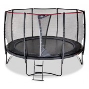 Батут Exit Toys PeakPro 427 см Черный круглый с защитной сеткой + лестница
