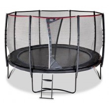 Батут Exit Toys PeakPro 427 см Черный круглый с защитной сеткой + лестница