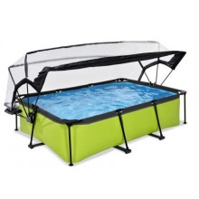 Бассейн каркасный Exit Toys EXIT 220 х 150 х 65 см / 1800 л Лайм прямоугольный с куполом + насос 20 Вт