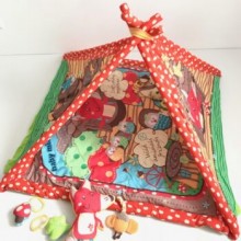 Развивающий коврик Baby Mix 3312 Вигвам с бортиками + 5 игрушек Разноцветный