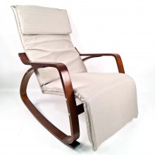 Кресло-качалка Avko ARC003 Walnut Beige с подлокотниками и регулировкой подножки Кресло-качалка Avko ARC003 Walnut Beige с подлокотниками и регулировкой подножки