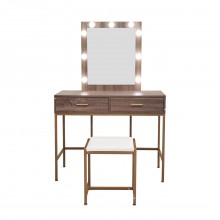 Туалетный столик + табурет AVKO ADT13 Grey Walnut с LED подсветкой Туалетный столик + табурет AVKO ADT13 Grey Walnut с LED подсветкой