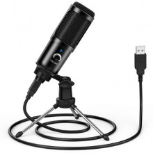 Микрофон конденсаторный Folem DM-18 USB + тренога Черный