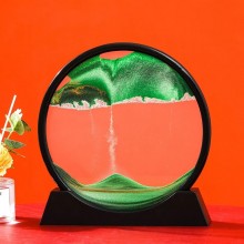 Картина-подставка движущийся песчаный пейзаж 3D FG Зеленый 27 х 25 см круглая из стекла Картина-подставка движущийся песчаный пейзаж 3D FG Зеленый 27 х 25 см круглая из стекла