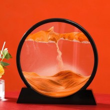 Картина-подставка движущийся песчаный пейзаж 3D FG Оранжевый 27 х 25 см круглая из стекла Картина-подставка движущийся песчаный пейзаж 3D FG Оранжевый 27 х 25 см круглая из стекла