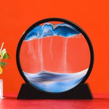 Картина-подставка движущийся песчаный пейзаж 3D FG Синий 27 х 25 см круглая из стекла Картина-подставка движущийся песчаный пейзаж 3D FG Синий 27 х 25 см круглая из стекла