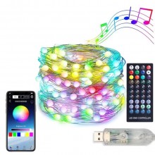 Гирлянда Smart RGB FG 723-1 Разноцветный c управлением через приложение телефона 10 метров/100 лампочек