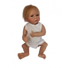 Кукла реборн NPK DOLL мальчик Лео силиконовая 46 см с одеждой, бутылкой и соской + подгузник