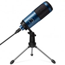 Микрофон конденсаторный Folem DM-18 USB + тренога Синий