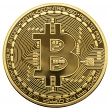 Сувенирная монета Bitcoin Биткоин криптовалюта 40 мм Золотистая( Bitcoin 40) 