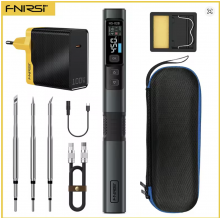 Паяльник профессиональный Fnirsi HS-02B MAX Черный 100 Вт/Type-C + 3 насадки и чехол Паяльник профессиональный Fnirsi HS-02B MAX Черный 100 Вт/Type-C + 3 насадки и чехол